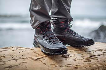 La Sportiva TXS GTX hiking boot (standing on log)